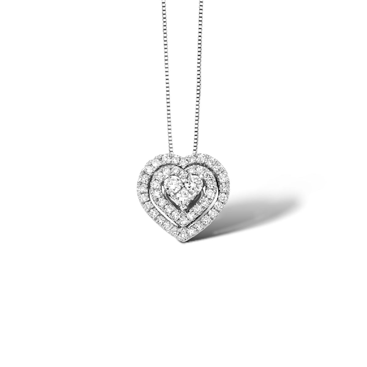 Collana Cuore Donna Oro 18KT in Oro 18KT e Diamanti Ct 0.41