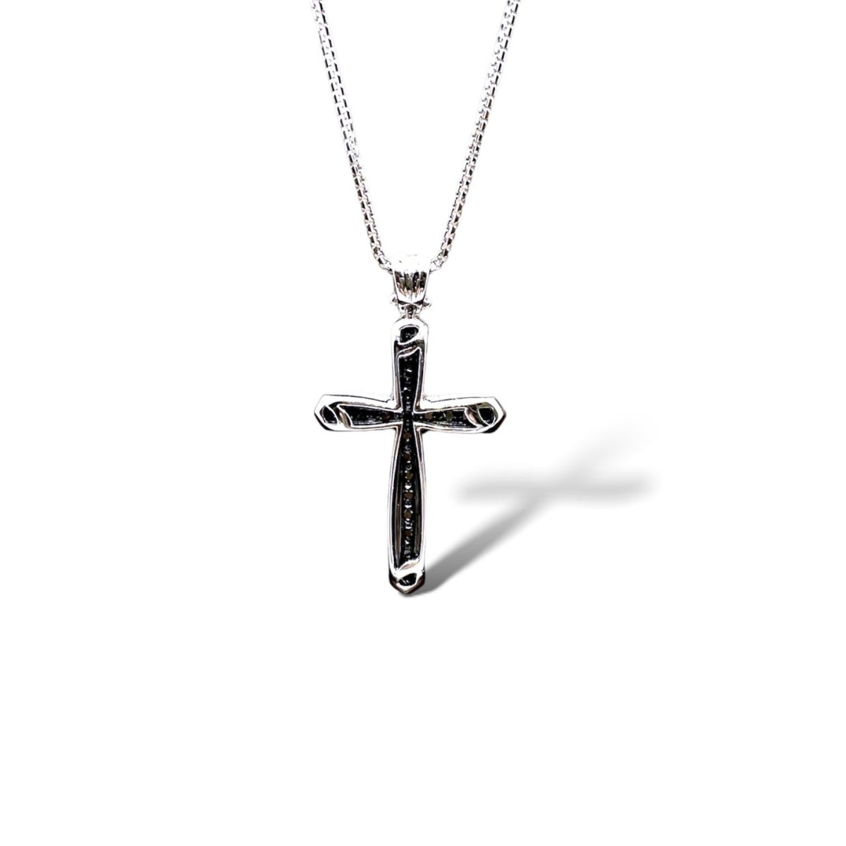Collana PG Gioielli Con Croce in Oro 18KT 18KT e Diamanti Neri