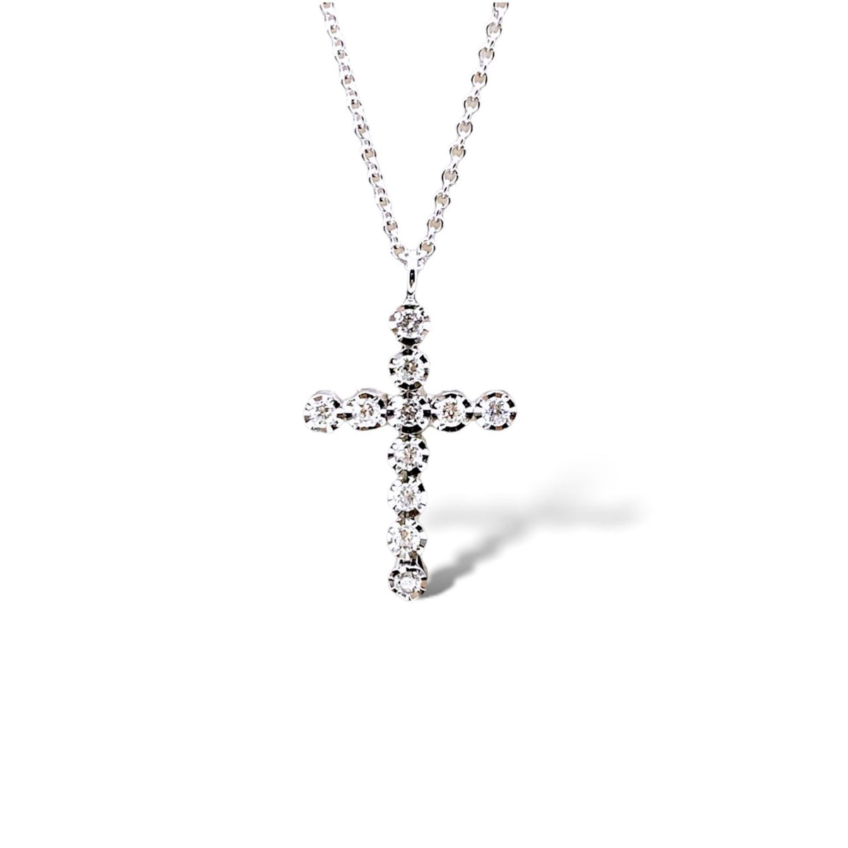 Collana Recarlo Con Croce in Oro 18KT 18KT e Diamanti Ct. 0,18