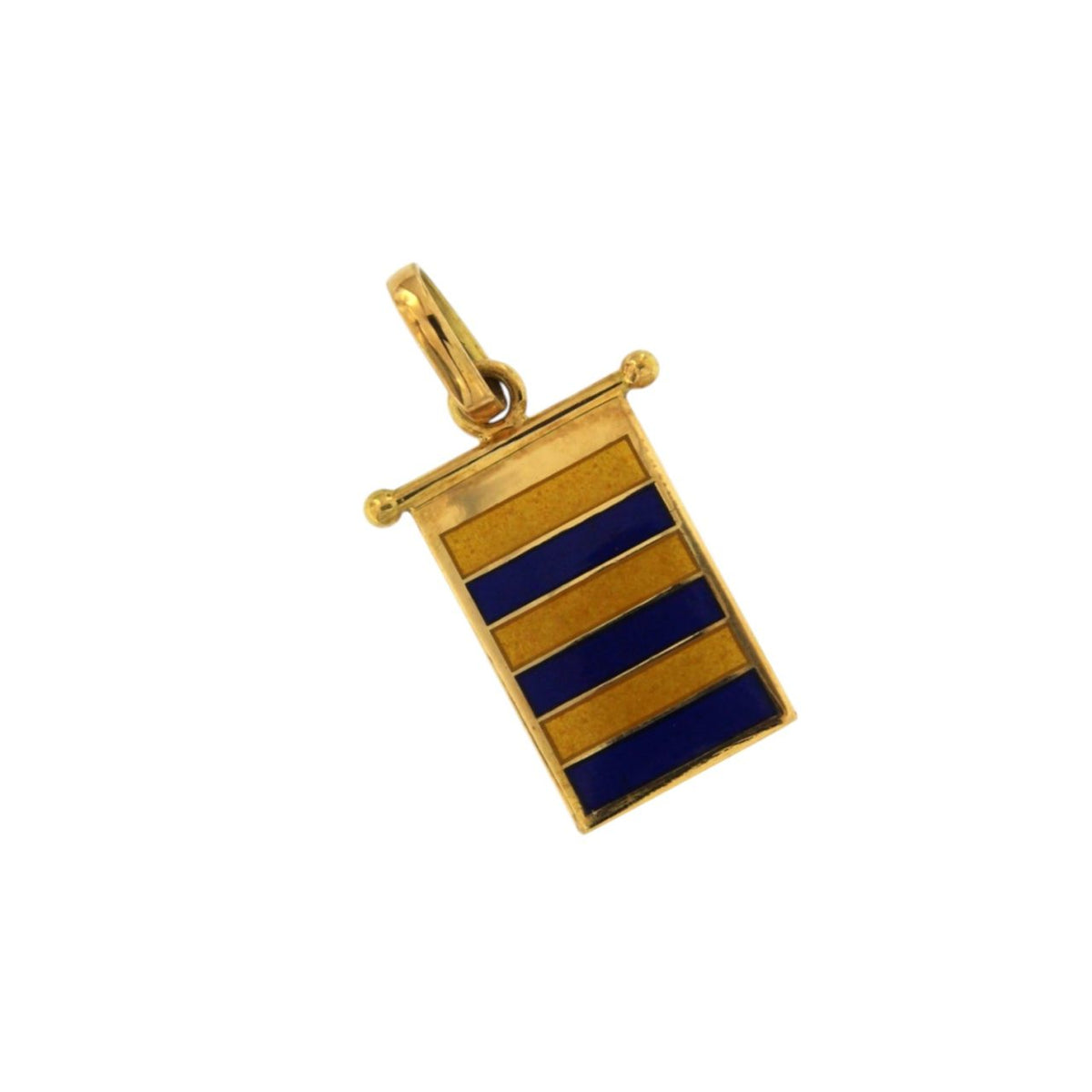 Ciondolo Bandiera Nautica Giovepluvio in Oro 18KT 18KT e Smalto