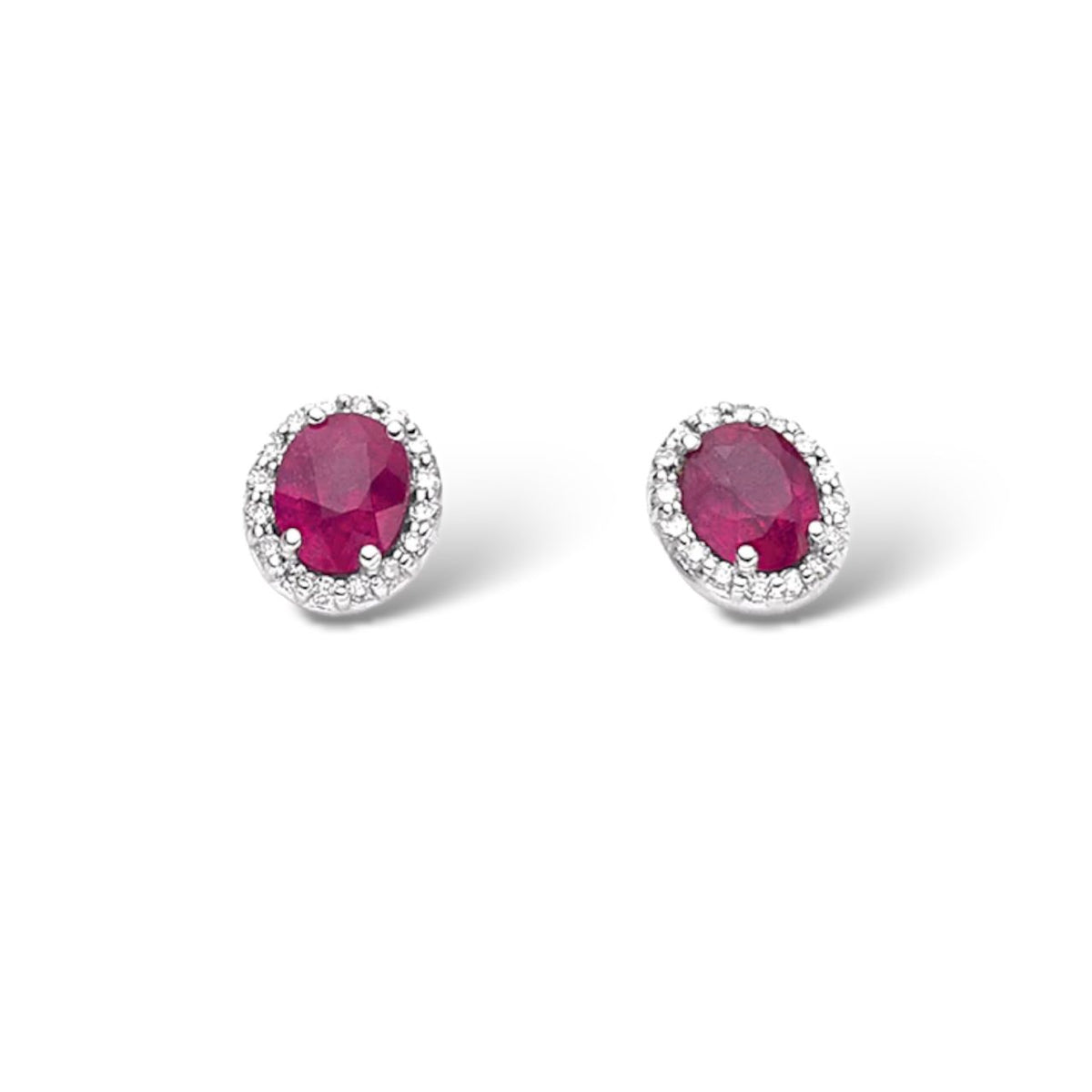 Orecchini Donna Oro 18KT con Rubini Ct.0.80 e Diamanti