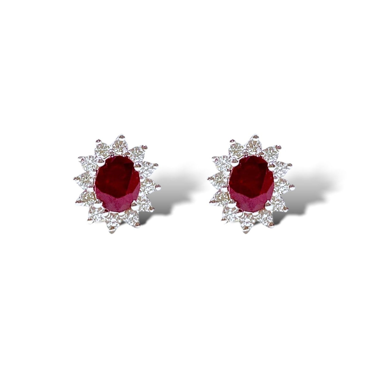 Orecchini Donna Pg Gioielli con Diamanti e Rubini Ct. 0,74