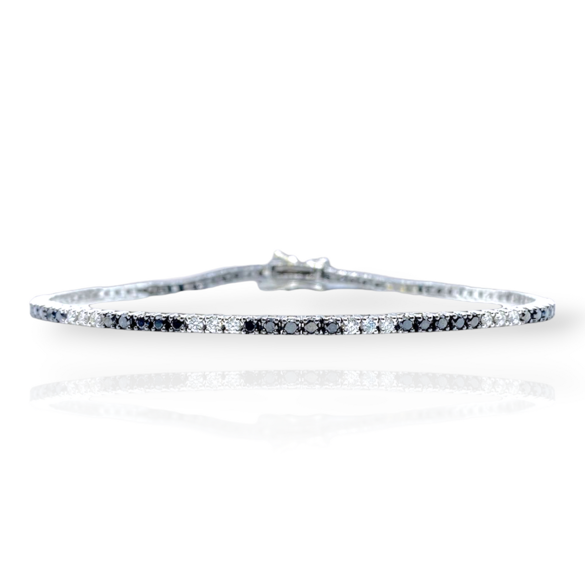 Bracciale Tennis PG Gioielli in Oro 18KT con Diamanti Bianchi e Neri Ct. 1.97
