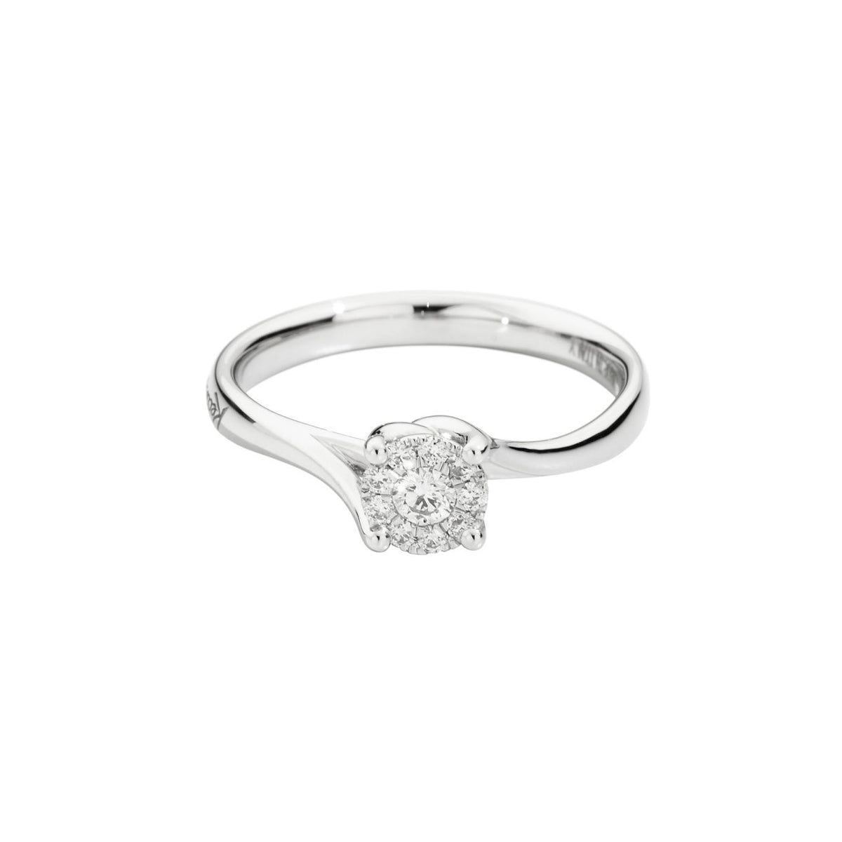 Anello Donna Solitario Recarlo Nodo D'amore con Diamanti Ct. 0.10