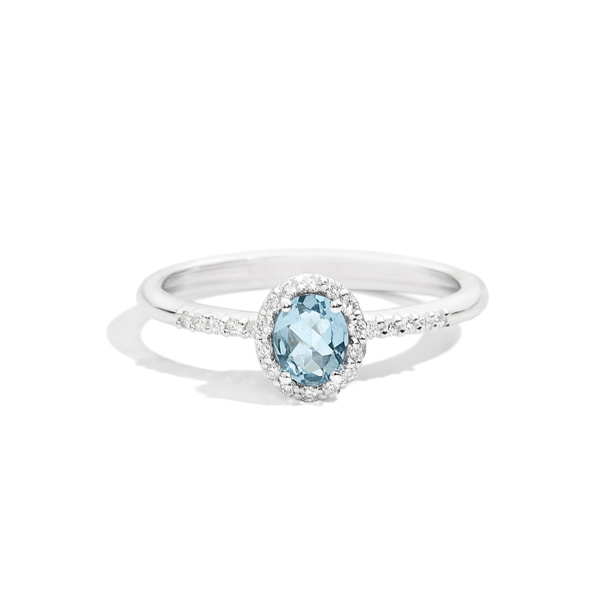 Anello donna Recarlo Iris con Diamanti e Acquamarina Ct. 0.25