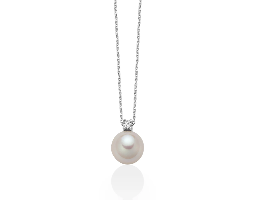 Collana Miluna in Oro 18KT 18KT con Perla 8-8,5 e Diamante
