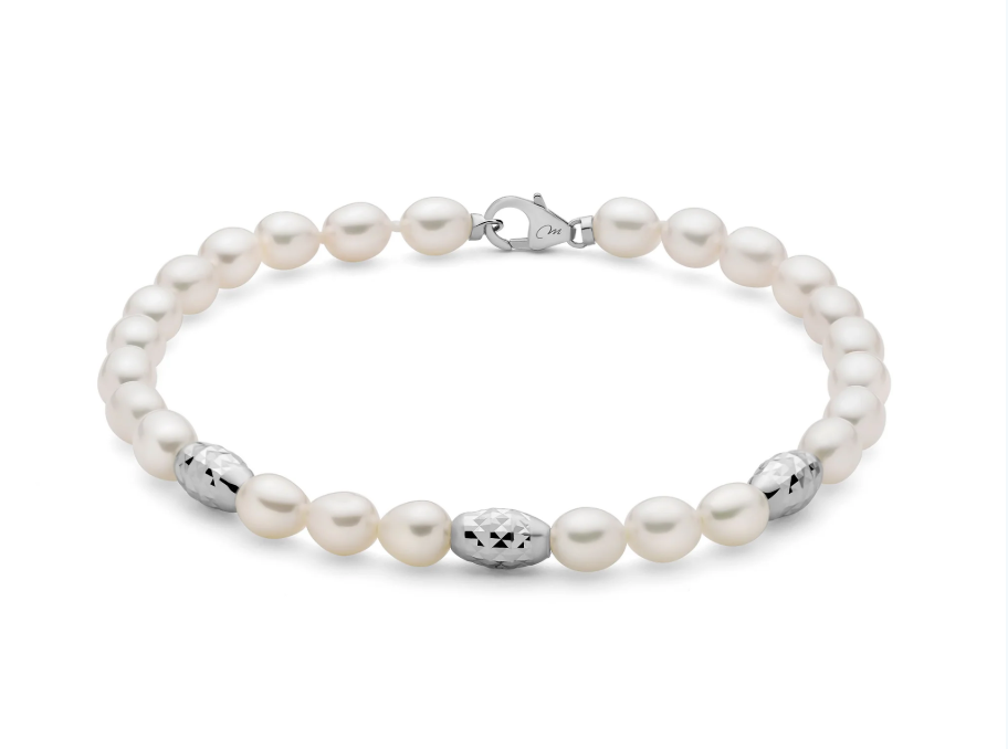 Bracciale Miluna "Pepite di Perle" in Argento mm. 4-4,5