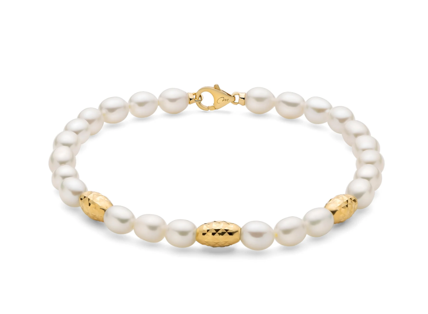 Bracciale Miluna "Pepite di Perle" in Argento mm. 5-5,5