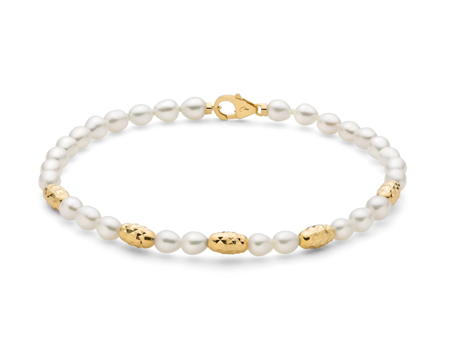 Bracciale Miluna "Pepite di Perle" in Argento mm. 4-4,5