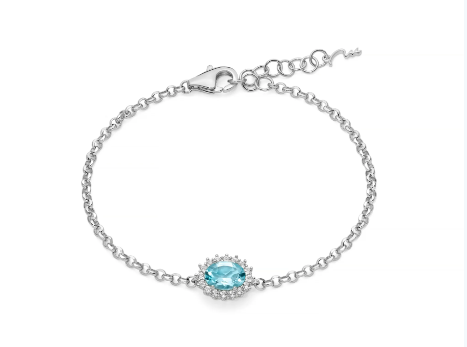 Bracciale Miluna in Argento e Topazio - Gemma del Cielo