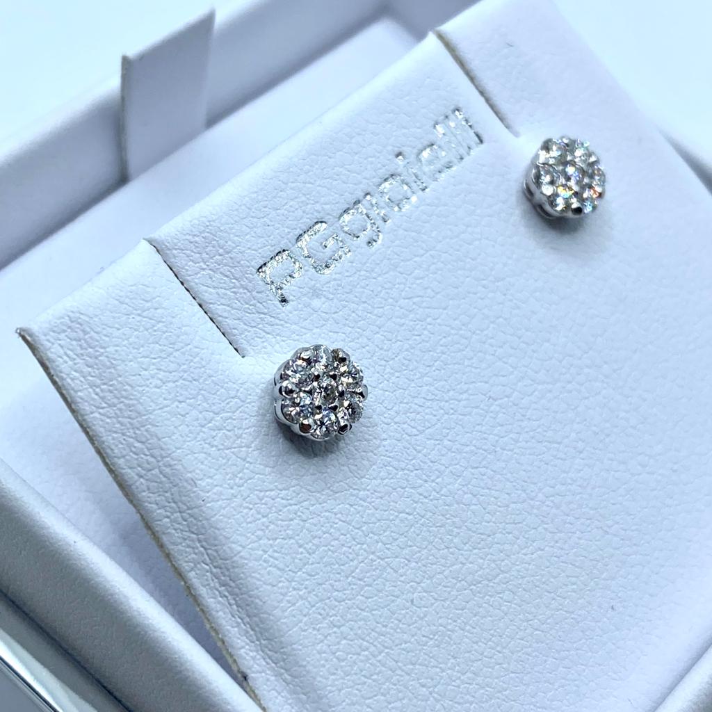 Orecchini Pg Gioielli Punto Luce Pavè con Diamanti Ct. 0,36