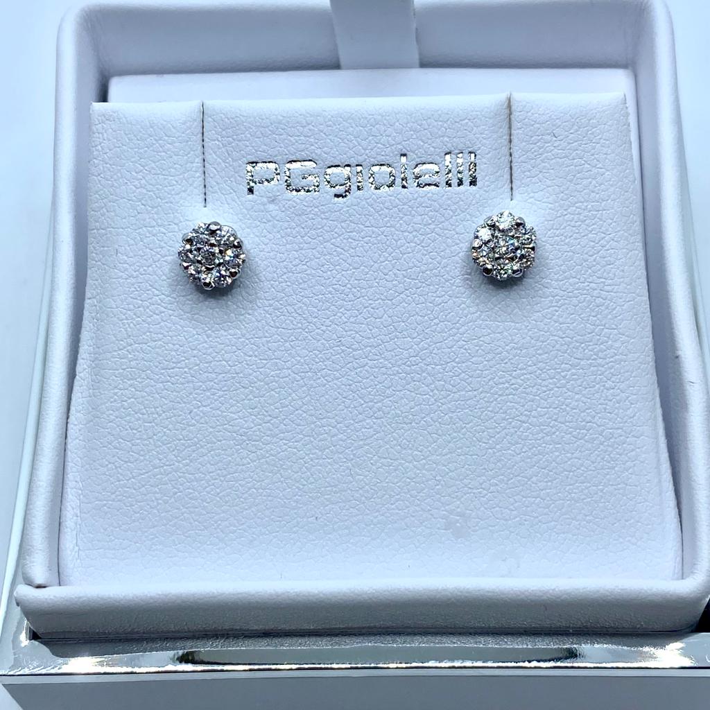 Orecchini Pg Gioielli Punto Luce Pavè con Diamanti Ct. 0,36