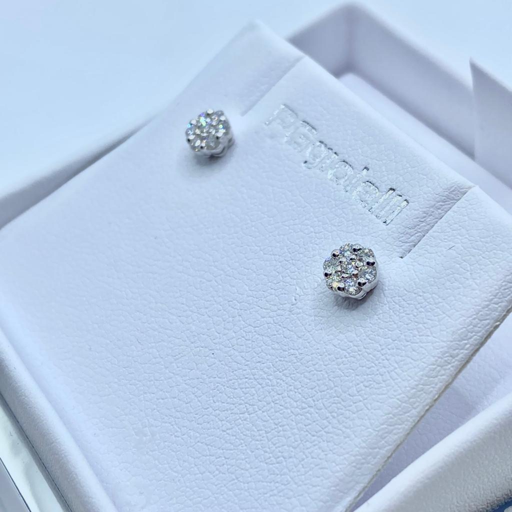 Orecchini Pg Gioielli Punto Luce Pavè con Diamanti Ct. 0,28
