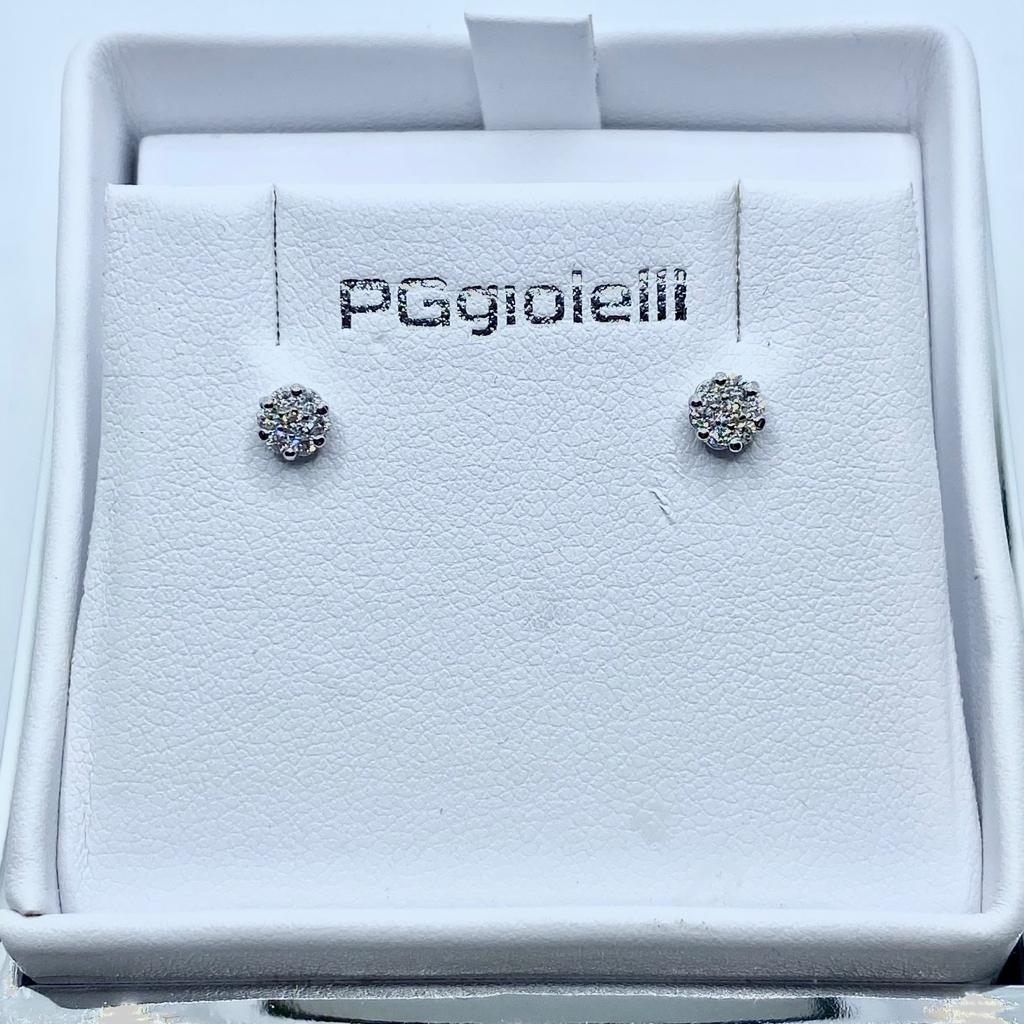 Orecchini Pg Gioielli Punto Luce Pavè con Diamanti Ct. 0,14