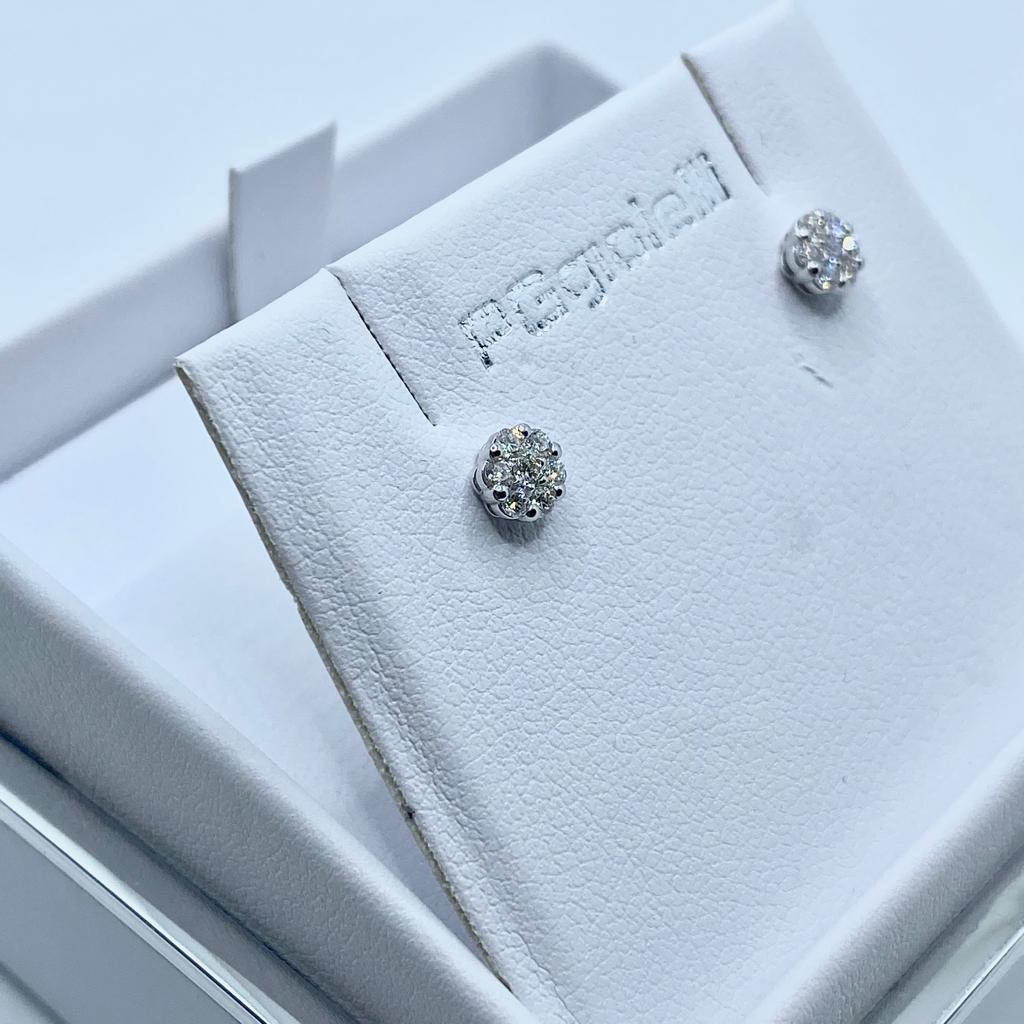 Orecchini Pg Gioielli Punto Luce Pavè con Diamanti Ct. 0,22