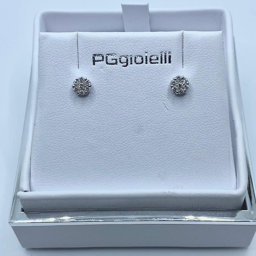 Orecchini Pg Gioielli Punto Luce Pavè con Diamanti Ct. 0,22