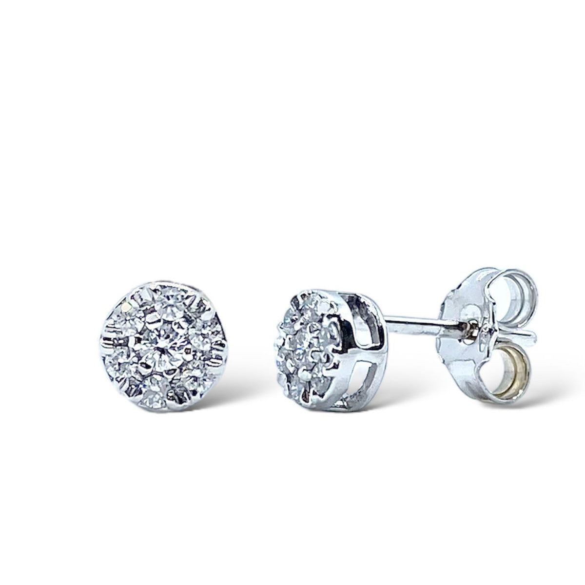 Orecchini Pg Gioielli Punto Luce Pavè con Diamanti Ct. 0,15