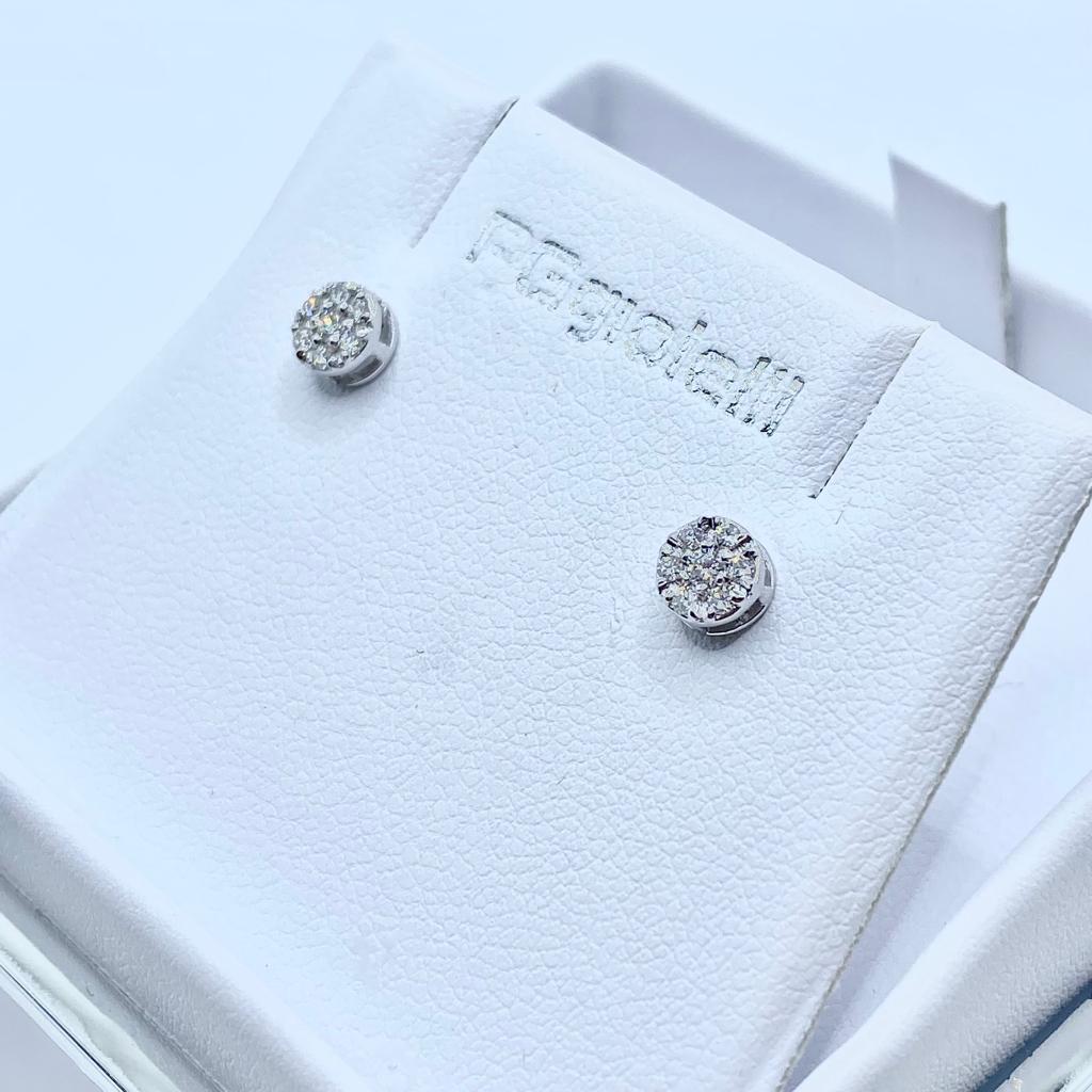Orecchini Pg Gioielli Punto Luce Pavè con Diamanti Ct. 0,15