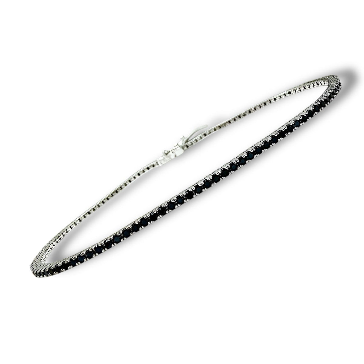 Bracciale Tennis in Oro 18KT 18KT e Zirconi Neri