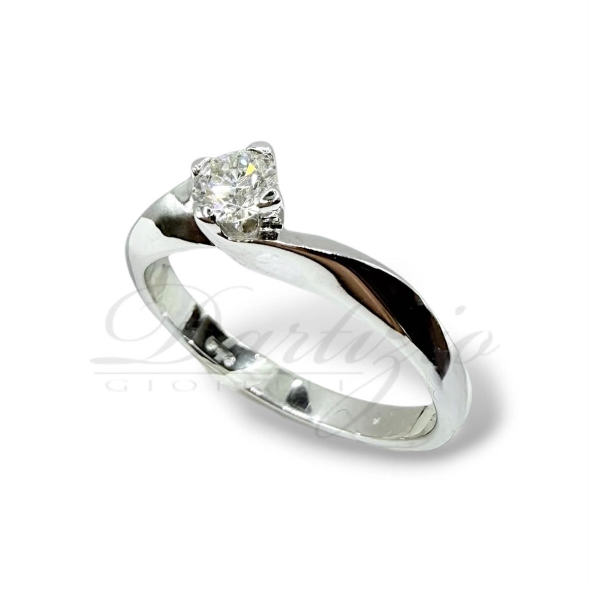 Anello Solitario in Oro 18KT 18KT e Diamante Ct. 0.25 G-VS
