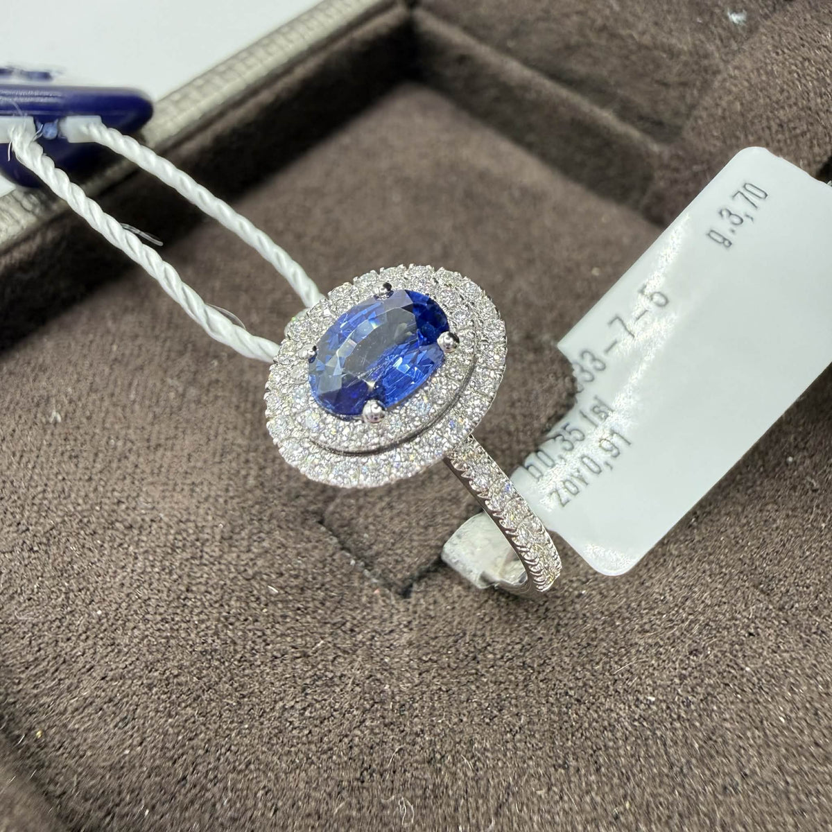 Anello Donna Crivelli con Diamanti e Zaffiro Ct. 0.91