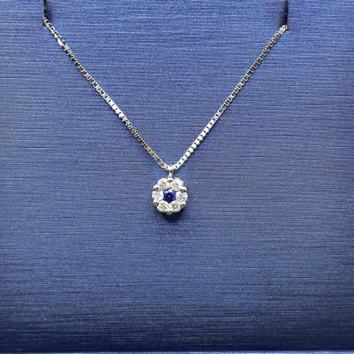 Collana Punto Luce Comete in Oro 18KT con Zaffiro e Diamanti