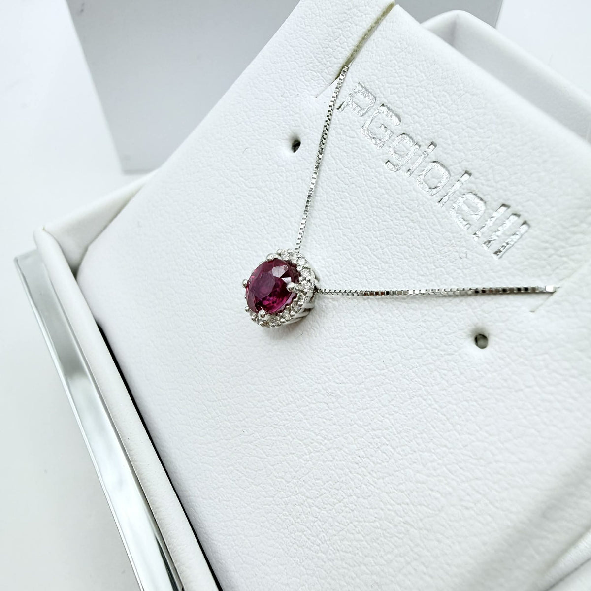 Collana Donna PG Gioielli con Rubino ct. 0,41 e Diamanti