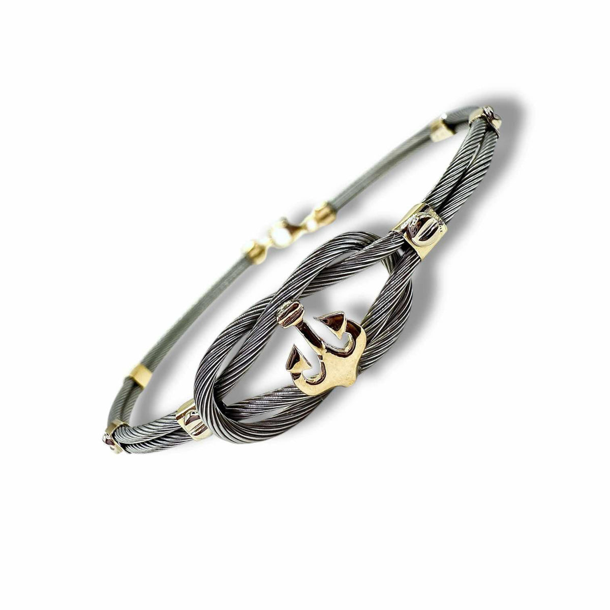 Bracciale da Uomo Semirigido in Acciaio e Oro 18KT 18KT