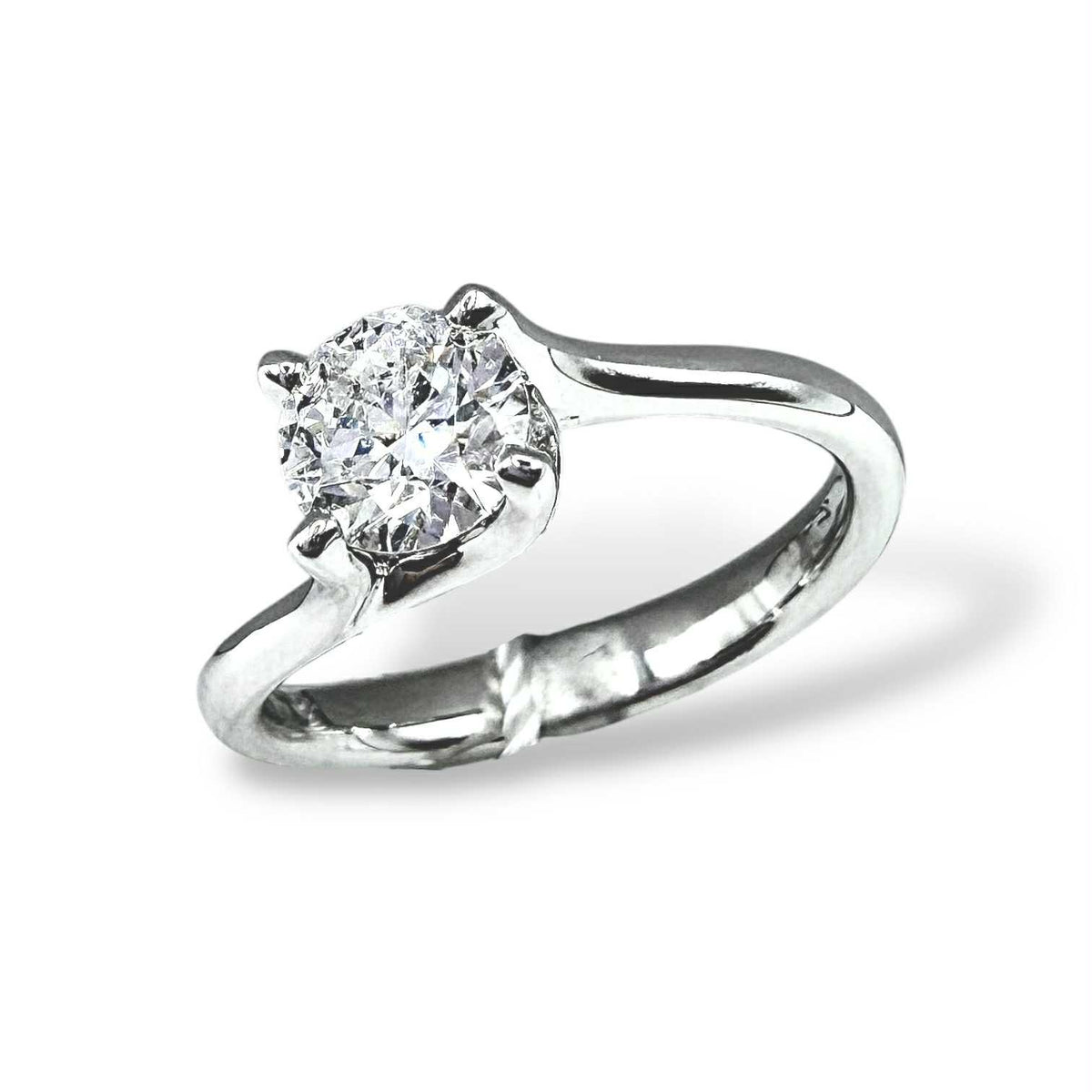 Anello Crivelli Solitario in Oro 18KT 18KT e Diamante GIA Ct 0.73