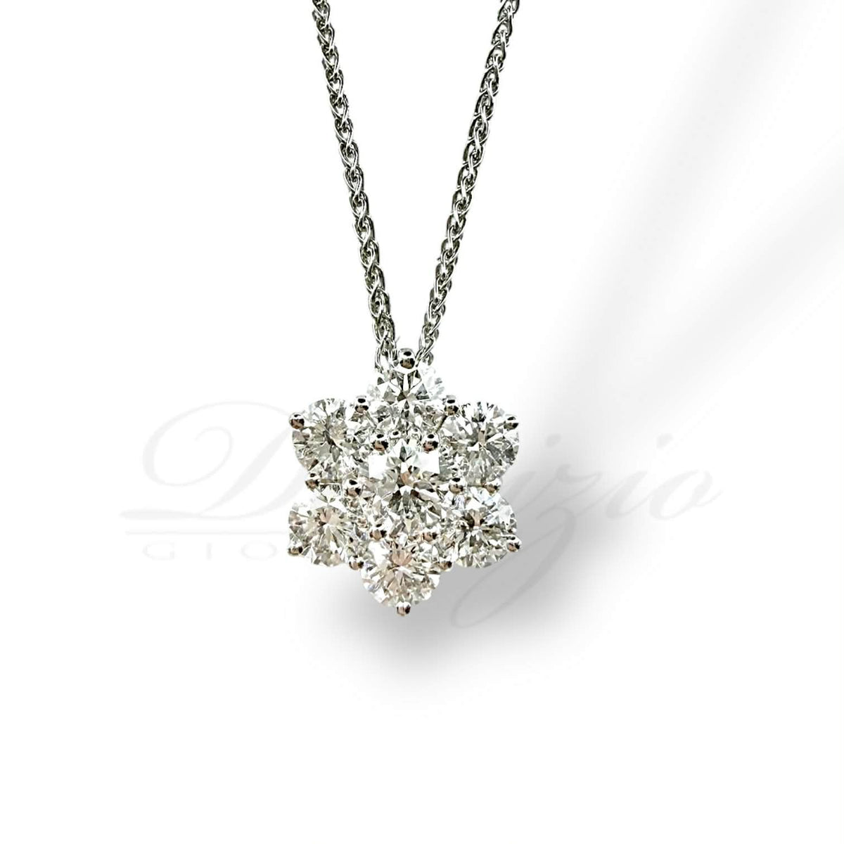 Collana Crivelli a Fiore in Oro 18KT 18KT e Diamanti