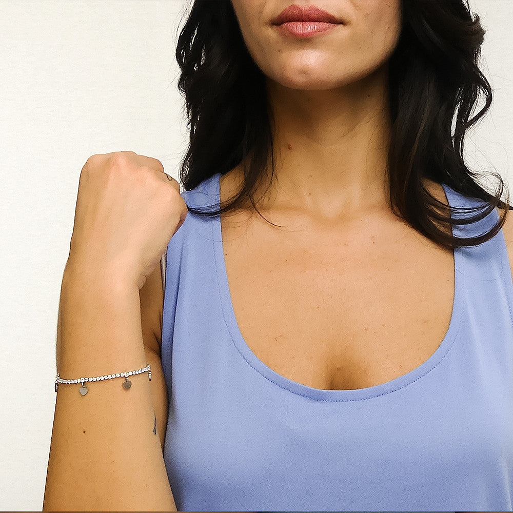 Bracciale Donna Tennis in Acciaio Boccadamo Scintille con Cuori