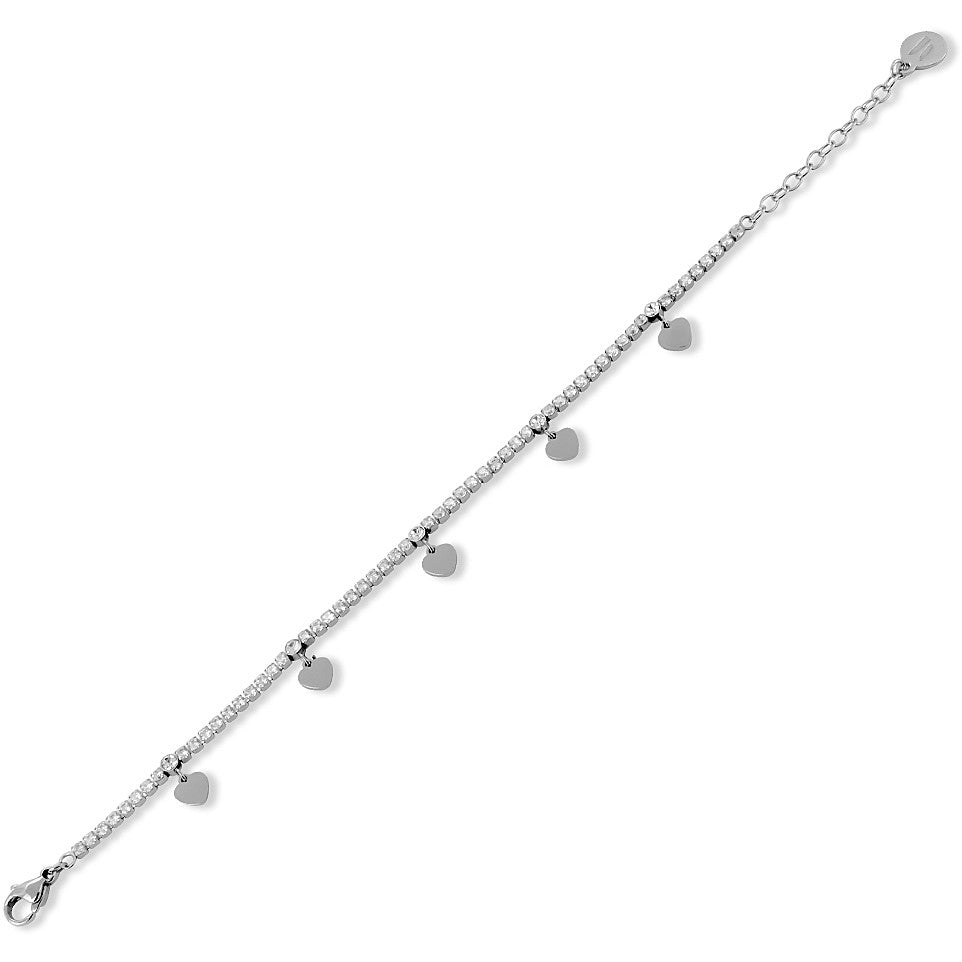 Bracciale Donna Tennis in Acciaio Boccadamo Scintille con Cuori