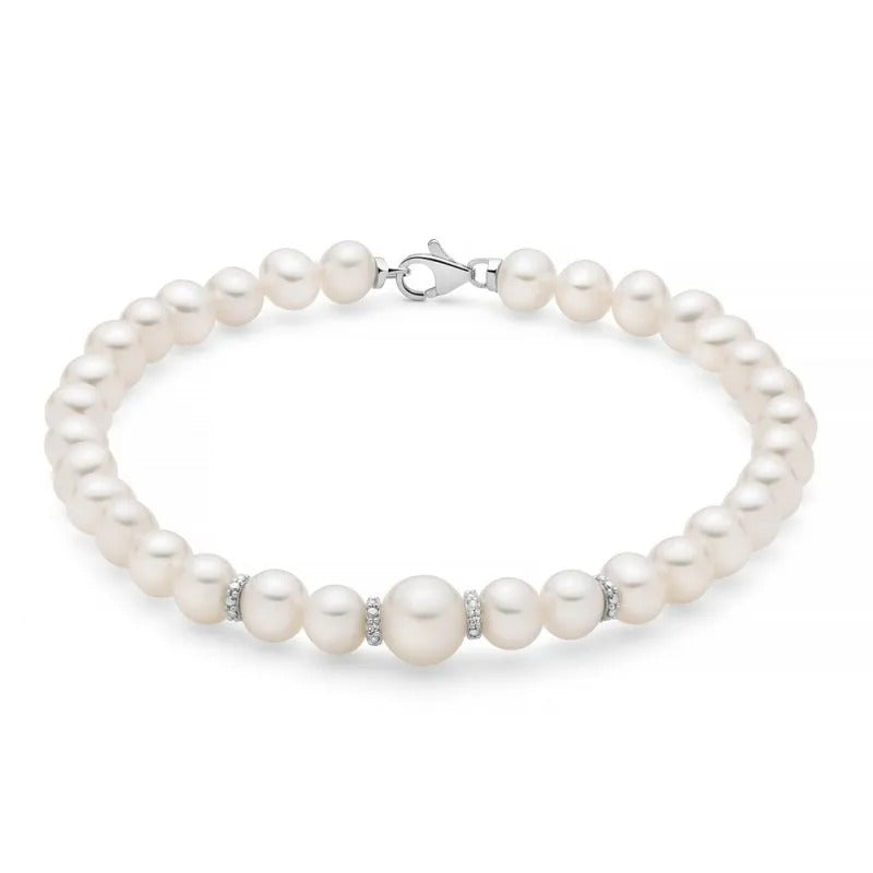 Bracciale di Perle Miluna in Oro 18KT 18KT con Diamanti