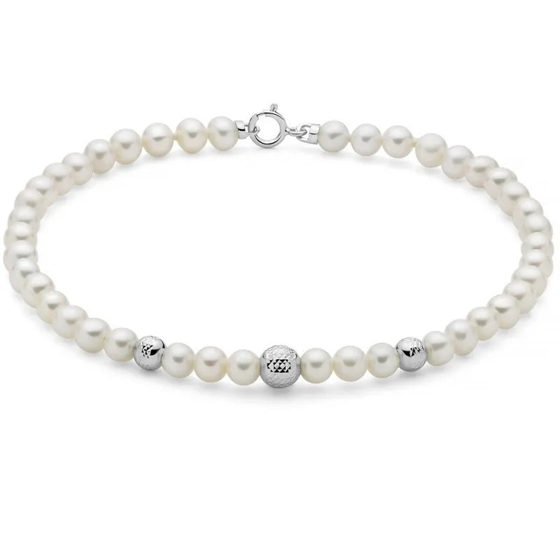 Bracciale di Perle Miluna mm. 4-4,5 in Oro 18KT 18KT