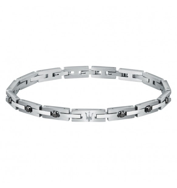 Bracciale Uomo Maserati in Acciaio con Zirconi Neri - JM422ATJ10