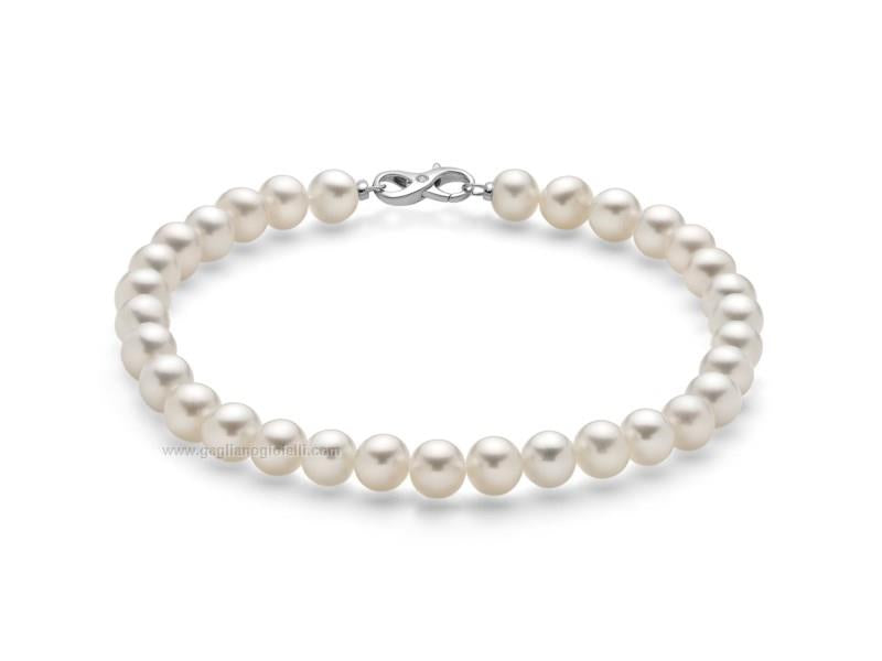 Bracciale di Perle mm. 5,5-6 Miluna in Oro 18KT 18KT