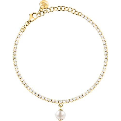 Bracciale Tennis Morellato in Argento Dorato con Zirconi e Perla