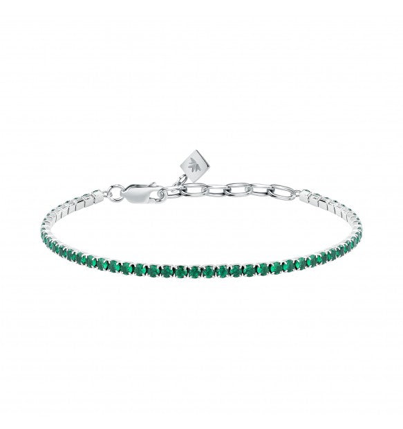 Bracciale Tennis Uomo Morellato in Argento e Zirconi Verdi
