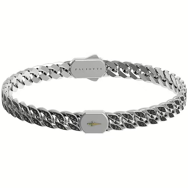 Bracciale Uomo Cesare Paciotti in Argento con Spinelli Neri