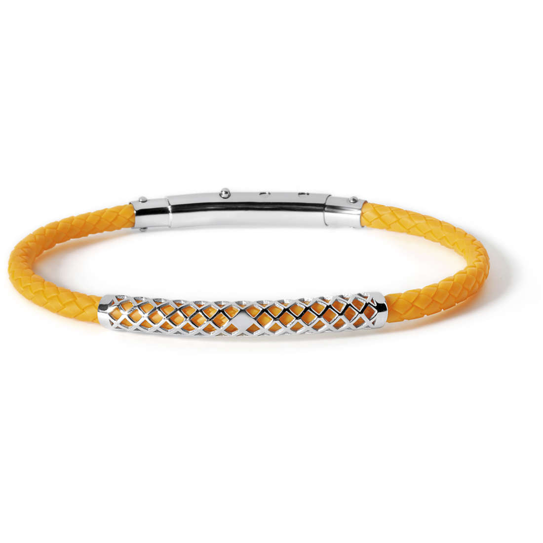 Bracciale Uomo Comete in Acciaio e gomma Arancione