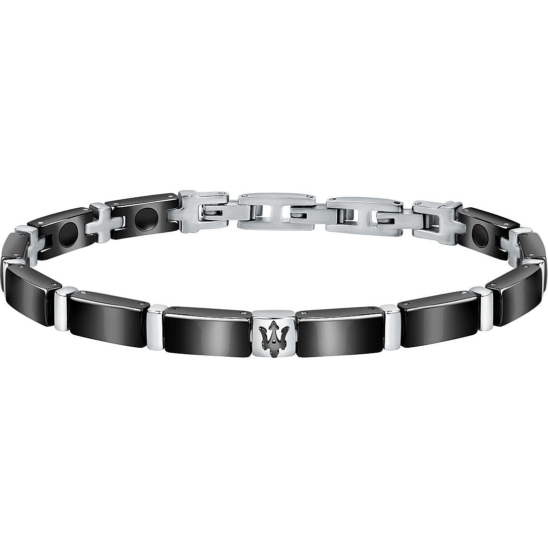 Bracciale Uomo Maserati in Acciaio e Ceramica Nera