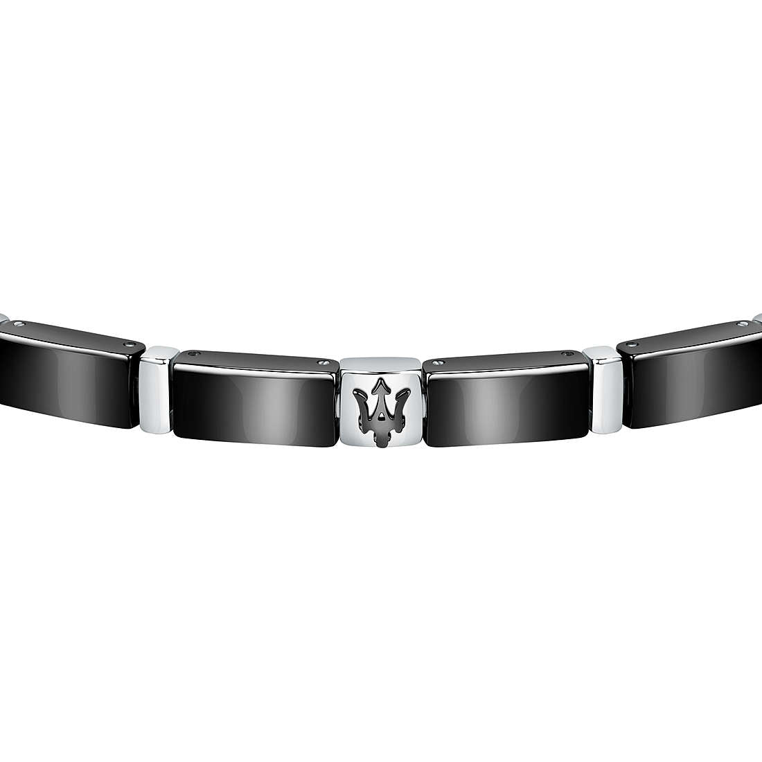 Bracciale Uomo Maserati in Acciaio e Ceramica Nera