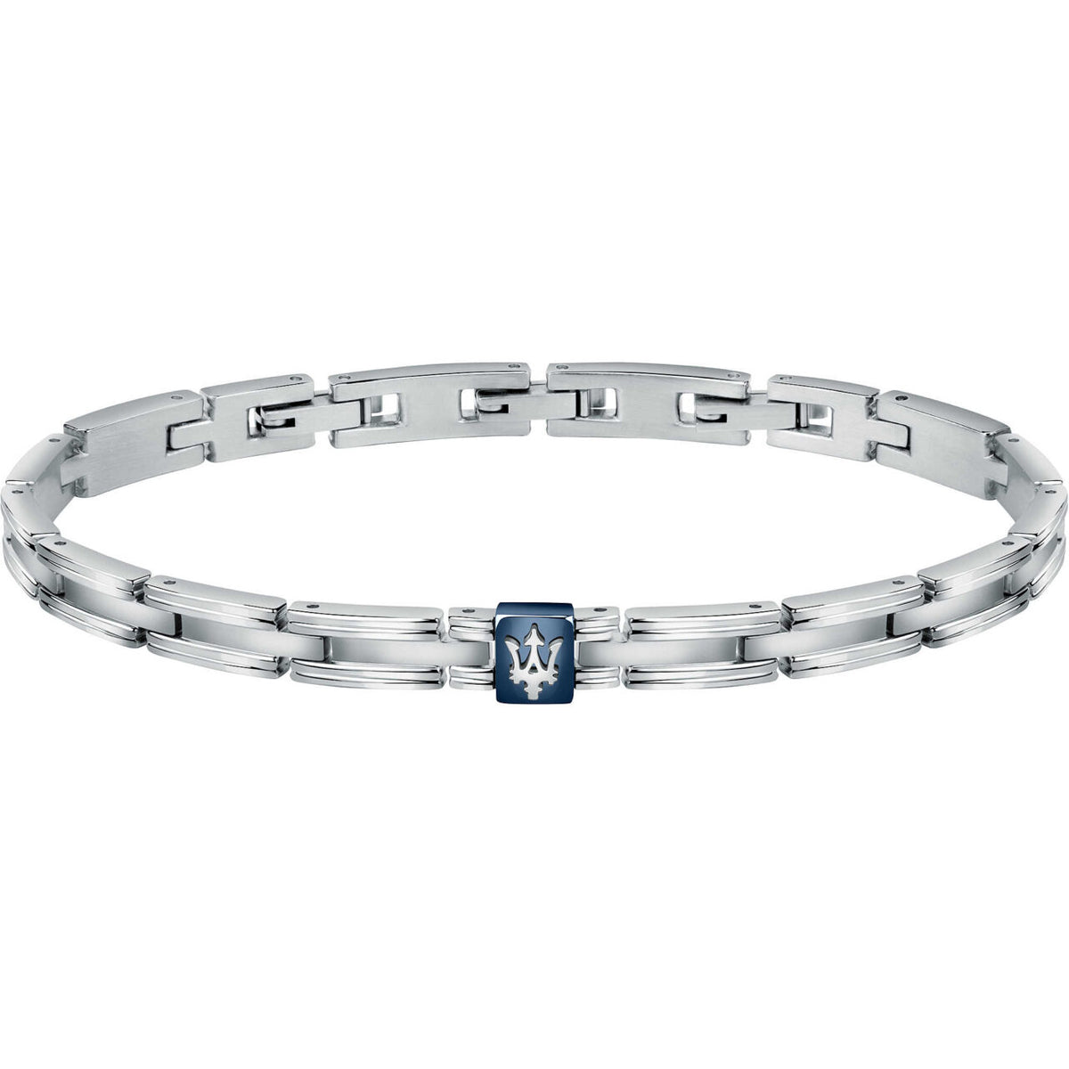 Bracciale Uomo Maserati in Acciaio e Piastrina Blu JM420ATK03