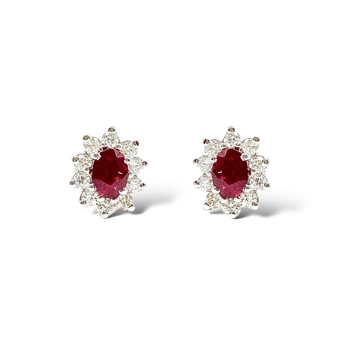 Orecchini Donna Pg Gioielli con Diamanti e Rubini Ct. 0,38