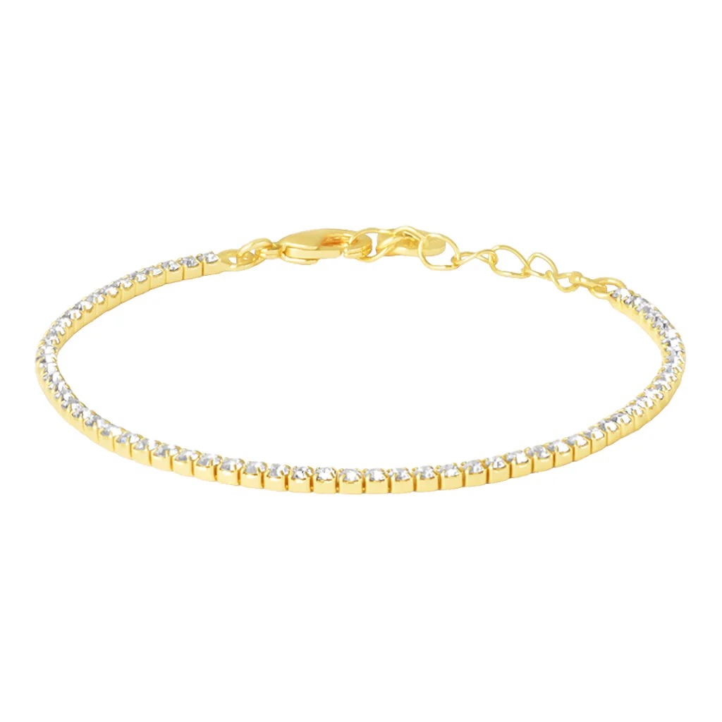 Bracciale Tennis Stroili in Metallo Dorato e Cristalli