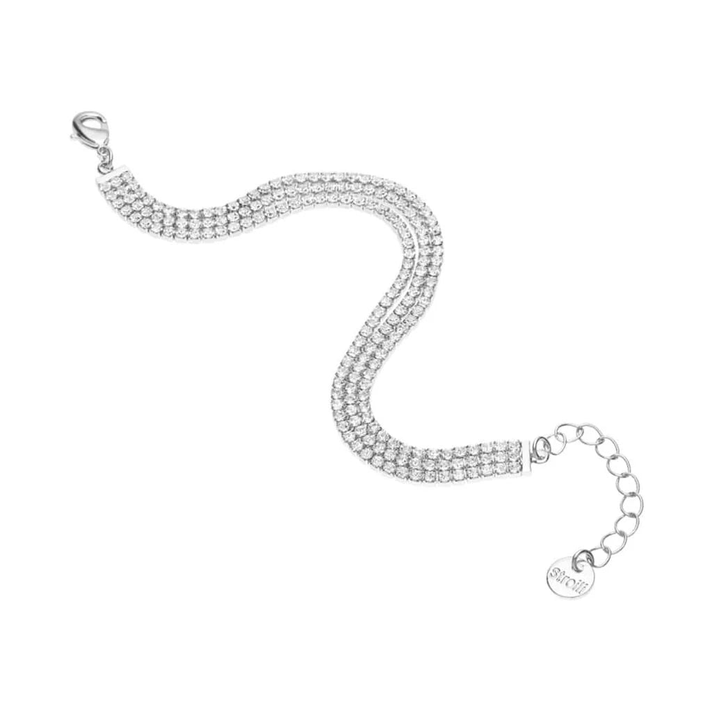 Bracciale Tennis Stroili in Metallo Rodiato e Cristalli