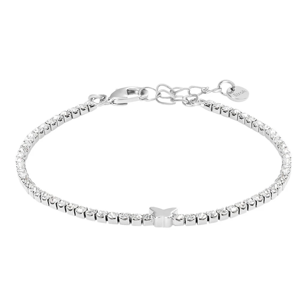 Bracciale Tennis Stroili in Metallo Rodiato e Cristalli