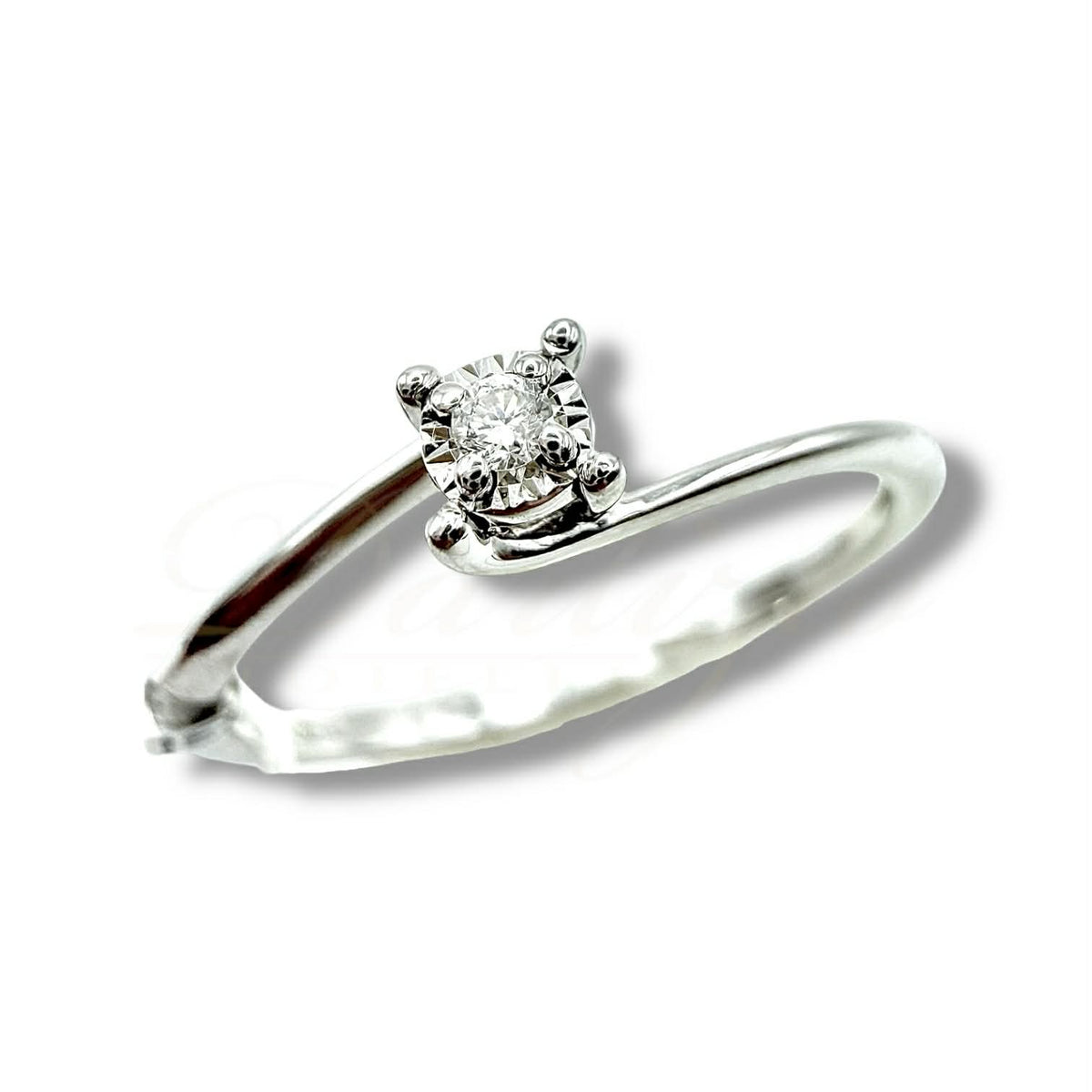 Anello Solitario Donna Oro 18KT con Diamante Ct. 0.02