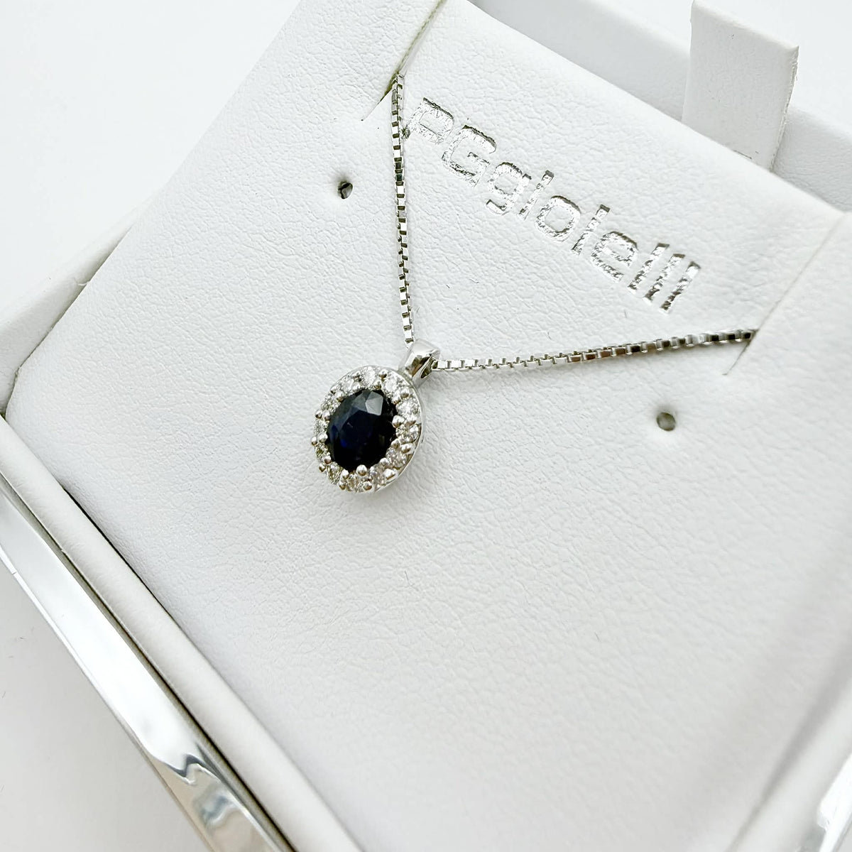 Collana Donna PG Gioielli con Zaffiro ct. 0,47 e Diamanti