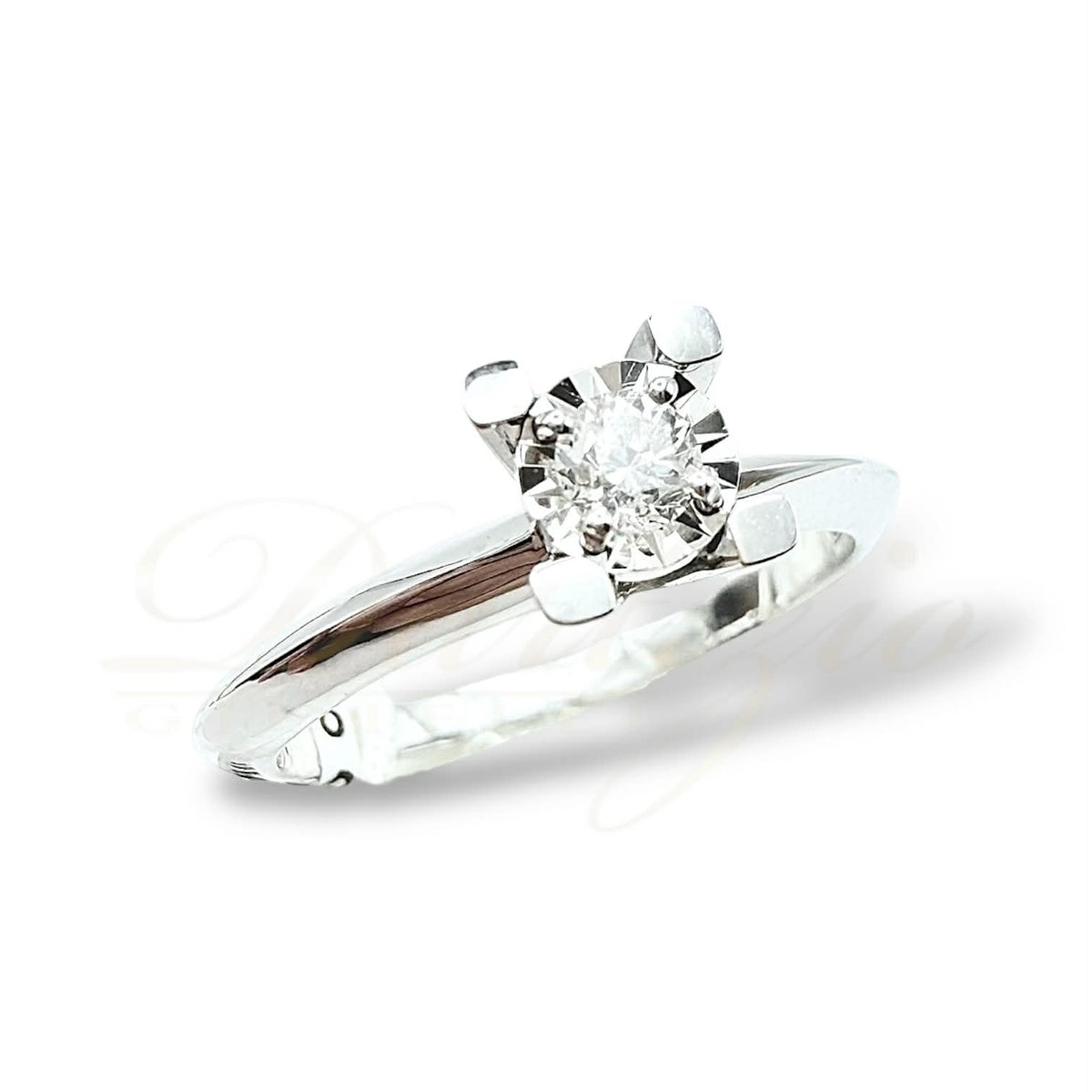Anello Donna Oro 18KT Solitario in Oro 18KT 18KT e Diamante ct. 0,15